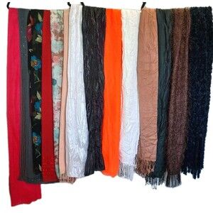 Lot 14 Vintage/Modern Scarves Long Wraps Scarf ESTATE Multicolor Embellished